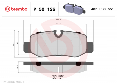 Placute frana BREMBO P50126 [1]