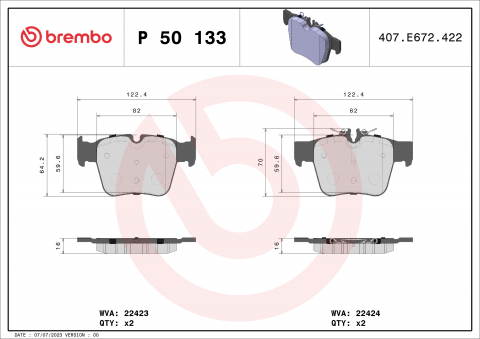 Placute frana BREMBO P50133 [1]