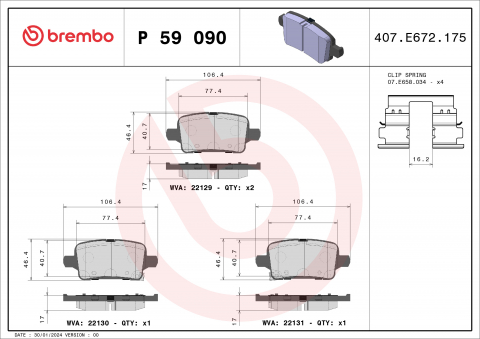 Placute frana BREMBO P59090 [1]