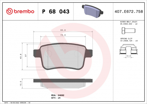 Placute frana BREMBO P68043 [1]
