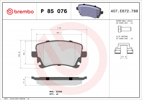 Placute frana BREMBO P85076 [1]