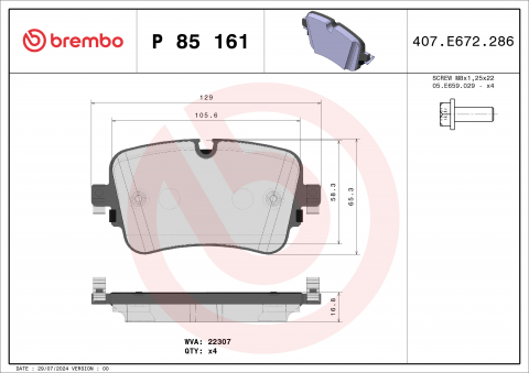 Placute frana - Placute frana BREMBO P85161