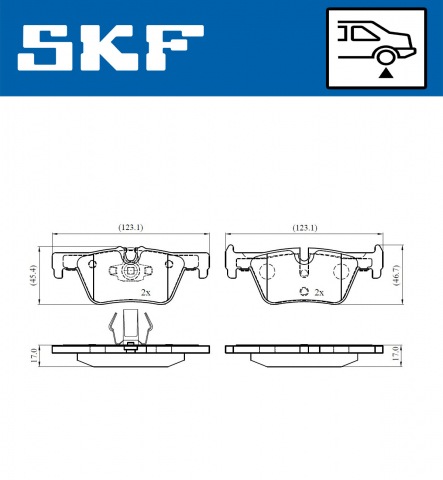 Set placute frana spate SKF VKBP90026 [5]