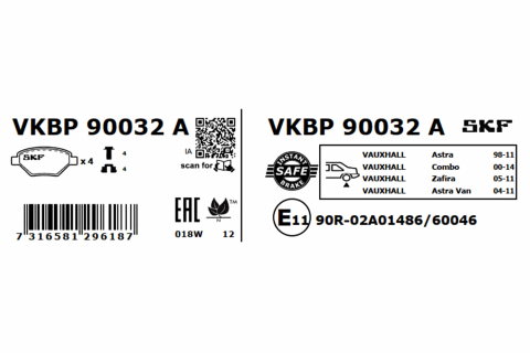 Set placute frana spate SKF VKBP90032A [1]