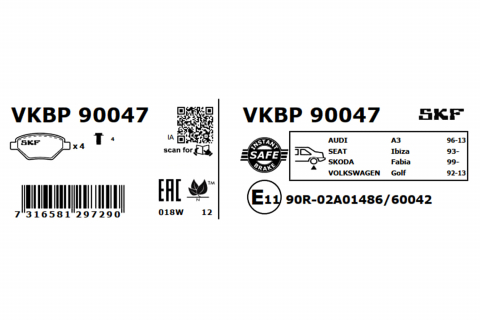 Set placute frana spate SKF VKBP90047 [1]