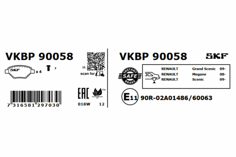 Set placute frana spate SKF VKBP90058 [2]