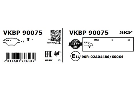 Set placute frana spate SKF VKBP90075 [6]