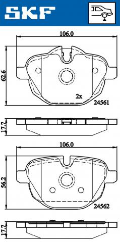 Set placute frana spate SKF VKBP90075 [2]