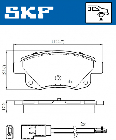 Placute frana - Set placute frana spate SKF VKBP90077E
