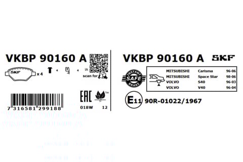 Set placute frana spate SKF VKBP90160A [6]