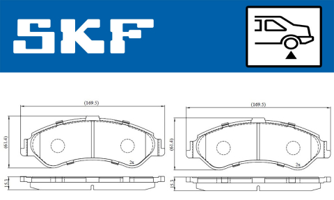 Set placute frana spate SKF VKBP90221 [2]