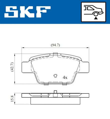 Placute frana - Set placute frana spate SKF VKBP90315