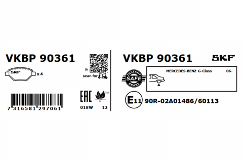 Set placute frana spate SKF VKBP90361 [1]