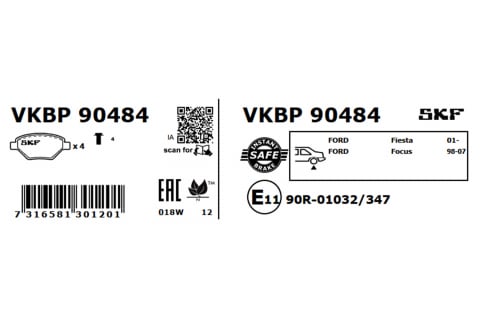 Placute frana - Set placute frana spate SKF VKBP90484