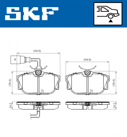 Set placute frana spate SKF VKBP90527E [1]