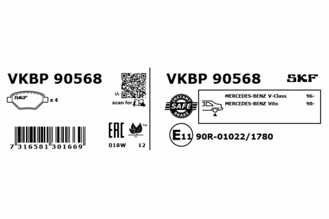Set placute frana spate SKF VKBP90568 [1]