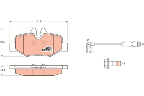 Placute frana - Set placute frana spate TRW GDB1601