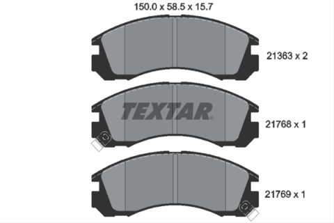 Placute frana - Set placute frana TEXTAR 2136301