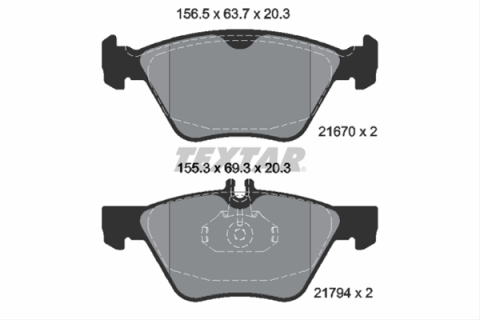 Placute frana - Set placute frana TEXTAR 2167001