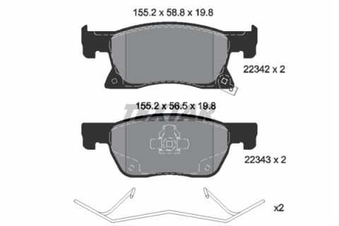 Placute frana - Set placute frana TEXTAR 2234201
