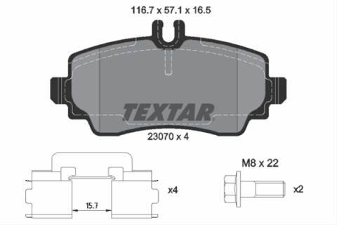 Placute frana - Set placute frana TEXTAR 2307003