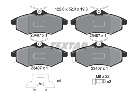 Placute frana - Set placute frana TEXTAR 2340702