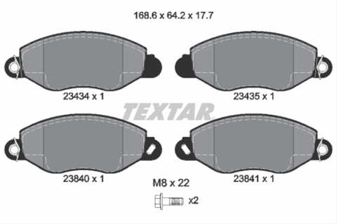 Placute frana - Set placute frana TEXTAR 2343401