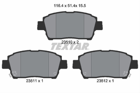 Piese auto - Set placute frana TEXTAR 2351002