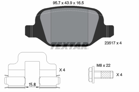 Piese auto - Set placute frana TEXTAR 2351703