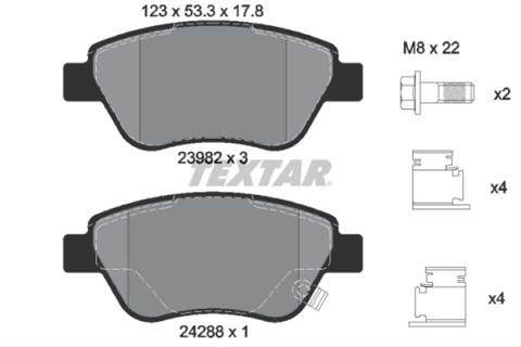 Placute frana - Set placute frana TEXTAR 2398202
