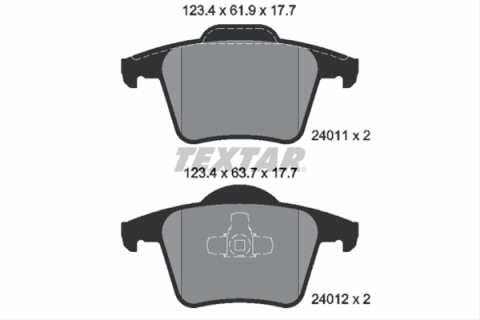 Placute frana - Set placute frana TEXTAR 2401101