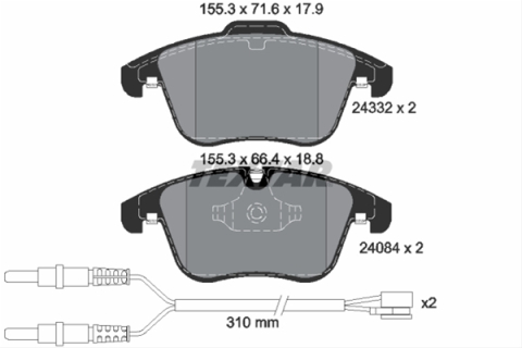 Placute frana - Set placute frana TEXTAR 2433201