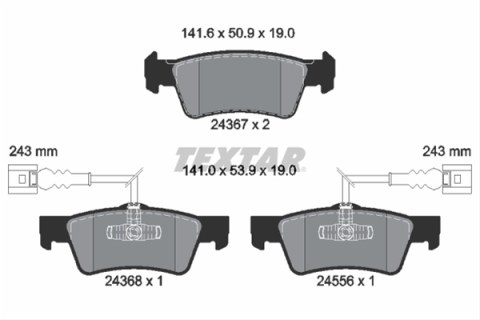 Placute frana - Set placute frana TEXTAR 2436701