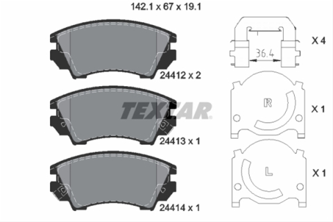Placute frana - Set placute frana TEXTAR 2441201