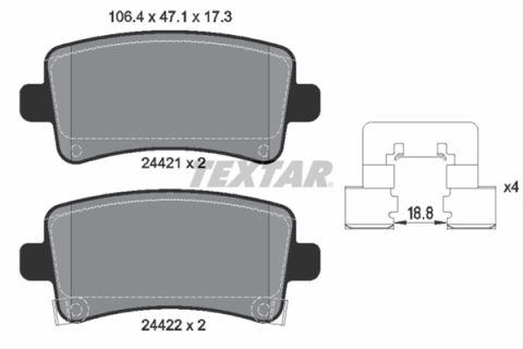 Placute frana - Set placute frana TEXTAR 2442101