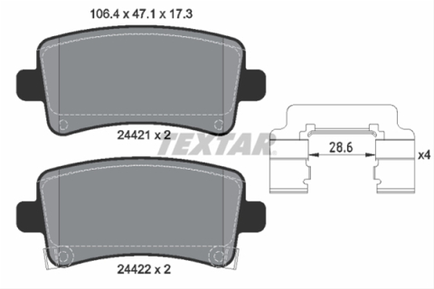 Placute frana - Set placute frana TEXTAR 2442102