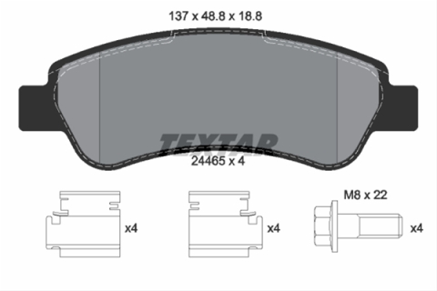 Placute frana - Set placute frana TEXTAR 2446501