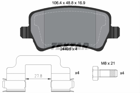Placute frana - Set placute frana TEXTAR 2449601