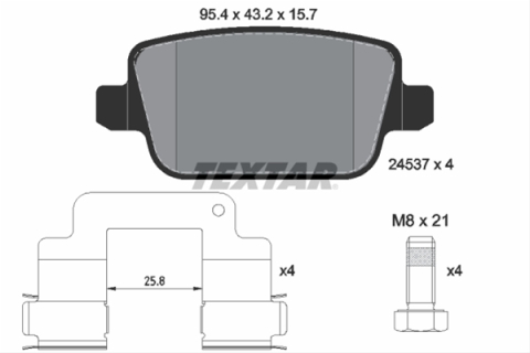 Placute frana - Set placute frana TEXTAR 2453701