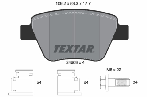 Placute frana - Set placute frana TEXTAR 2456301