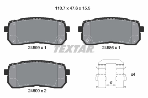 Placute frana - Set placute frana TEXTAR 2459901