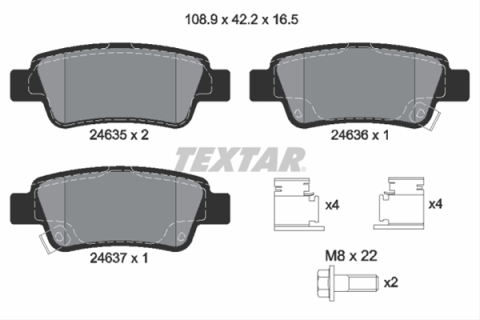 Placute frana - Set placute frana TEXTAR 2463501