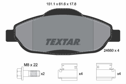 Placute frana - Set placute frana TEXTAR 2466001