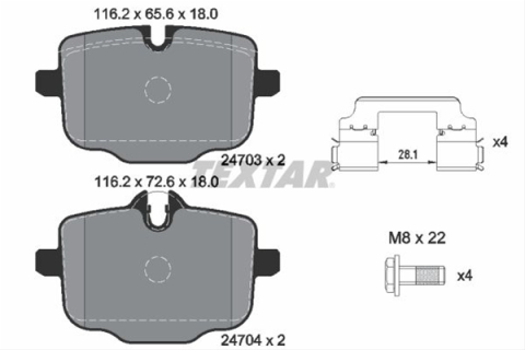 Placute frana - Set placute frana TEXTAR 2470301