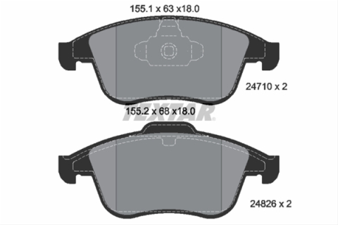 Placute frana - Set placute frana TEXTAR 2471001