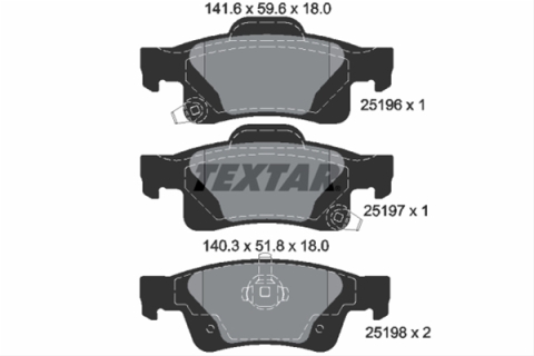 Piese auto - Set placute frana TEXTAR 2519601