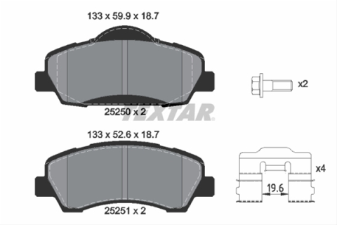 Piese auto - Set placute frana TEXTAR 2525001