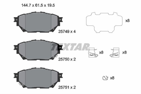 Placute frana - Set placute frana TEXTAR 2574901