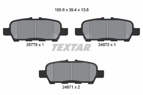 Placute frana - Set placute frana TEXTAR 2577801