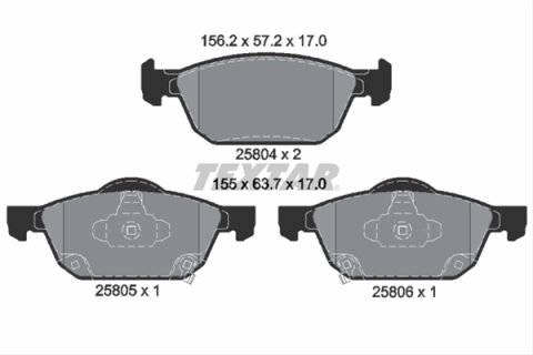 Placute frana - Set placute frana TEXTAR 2580401